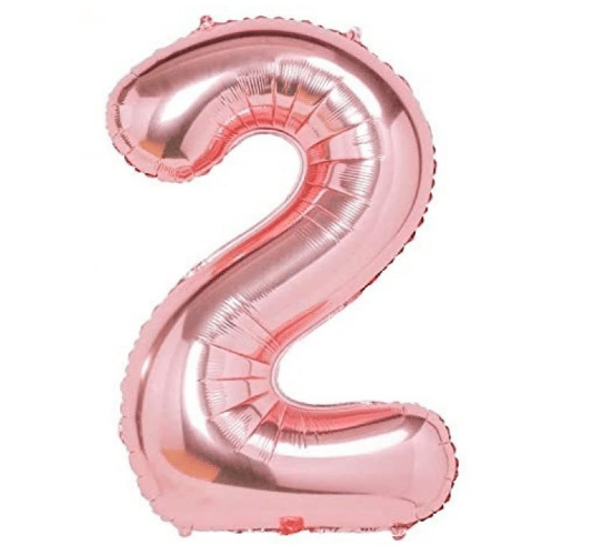     			Blooms Event    Numbers Foil Balloon 16" Inch -(Pack of one Unit) Rose(Rose Gold-2)