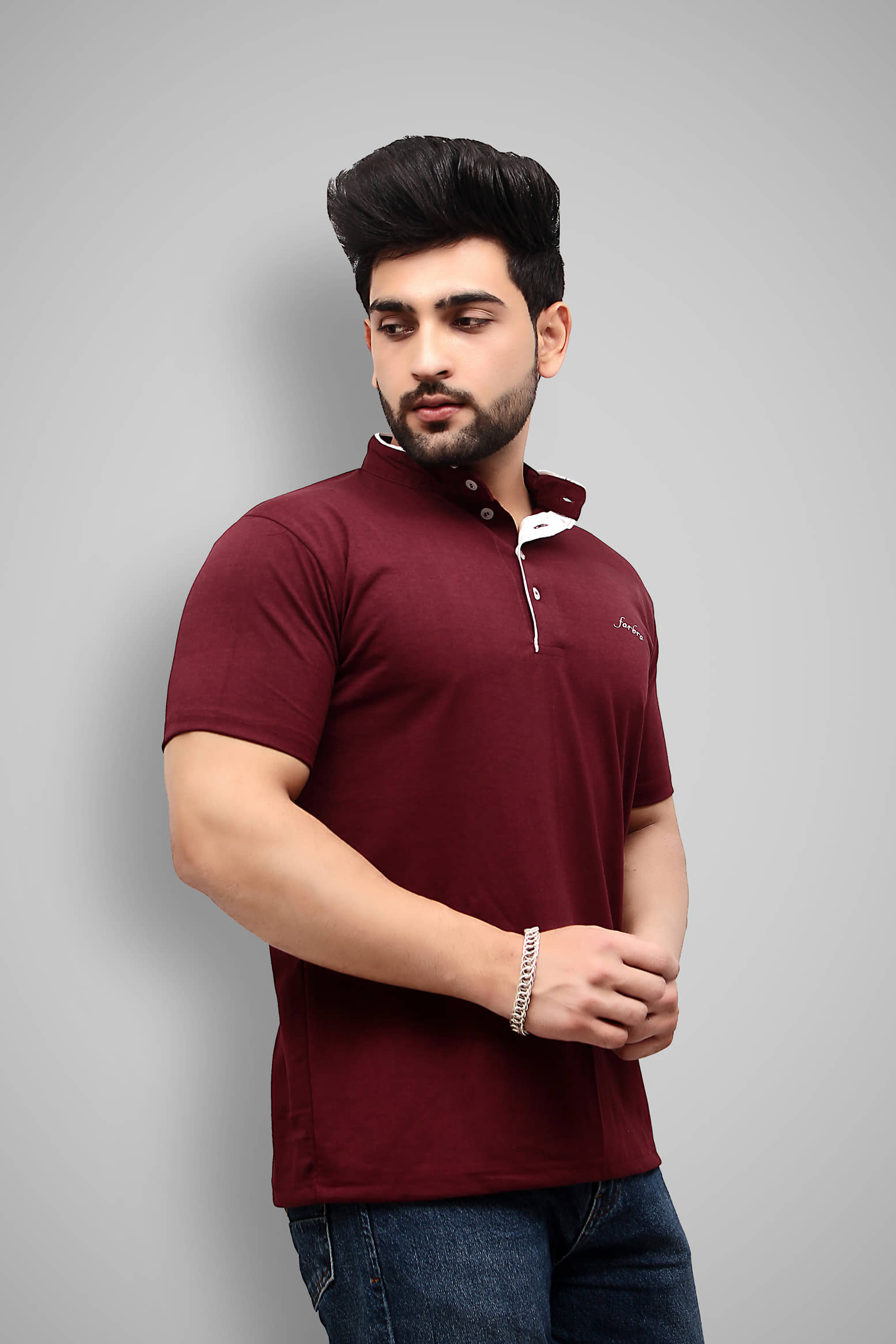 Forbro - Maroon Cotton Blend Regular Fit Men's T-Shirt ( Pack of 1 )