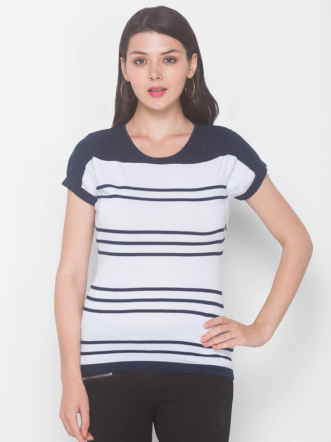 Globus Women Cotton Round Neck Pullover ( Blue ) Globus Women Cotton Round Neck Pullover ( Blue )