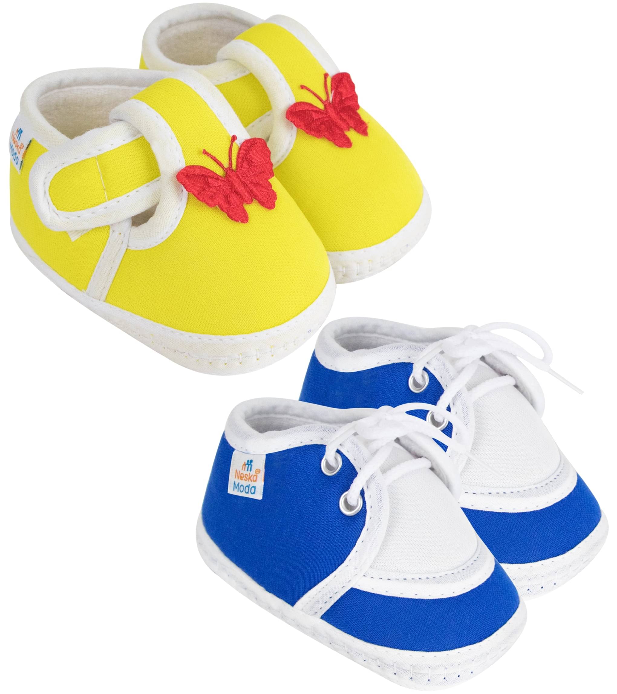     			Neska Moda - Blue Booties For Baby Boy & Baby Girl 9-12 Months ( Pack of 2 )