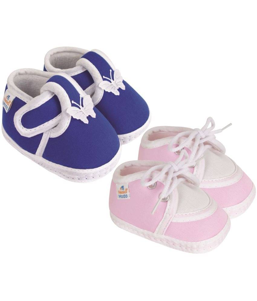     			Neska Moda - Pink Booties For Baby Boy & Baby Girl 9-12 Months ( Pack of 2 )