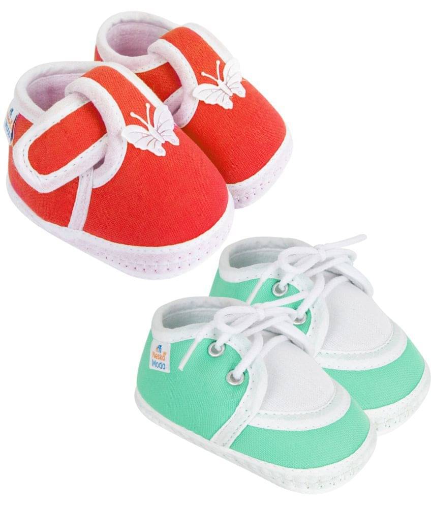     			Neska Moda - Red Booties For Baby Boy & Baby Girl 9-12 Months ( Pack of 2 )