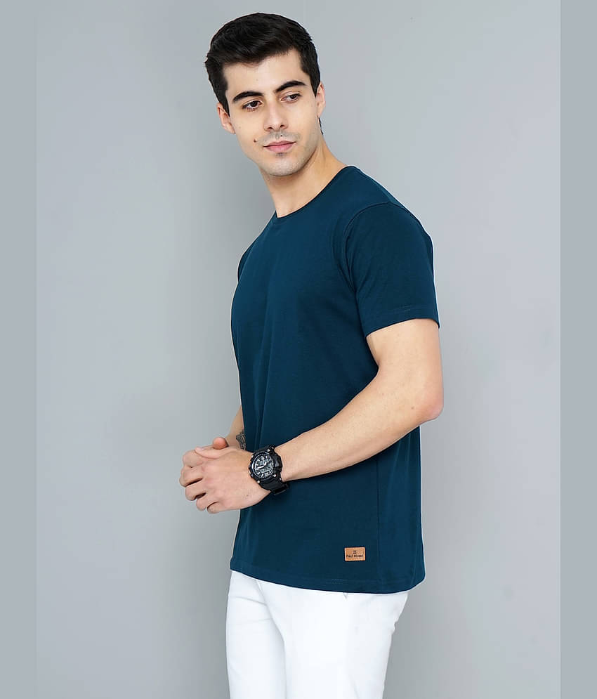 Paul Street Pack of 1 Cotton Slim Fit Men's T-Shirt ( Teal Blue )