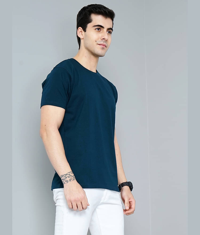 Paul Street Pack of 1 Cotton Slim Fit Men's T-Shirt ( Teal Blue )