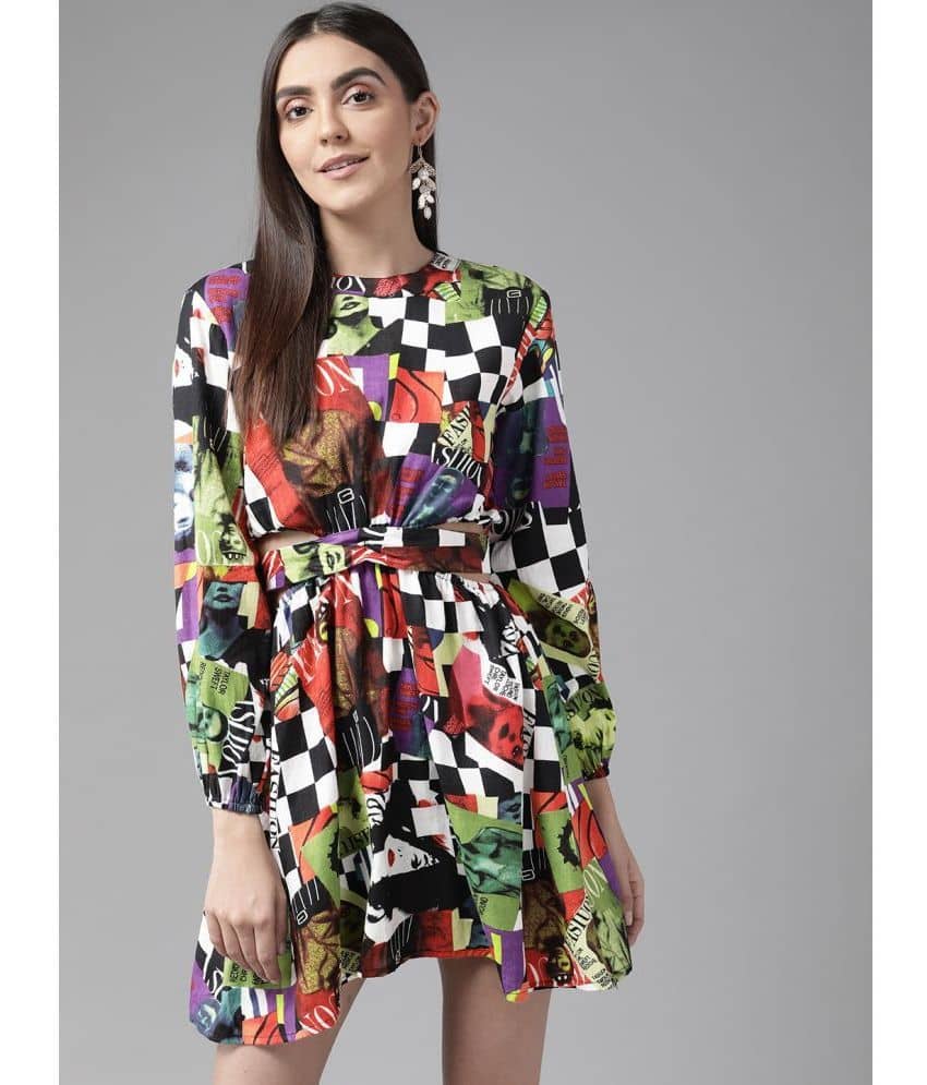 The Dry State Women Cotton Printed A-line Dress ( Multicolor )