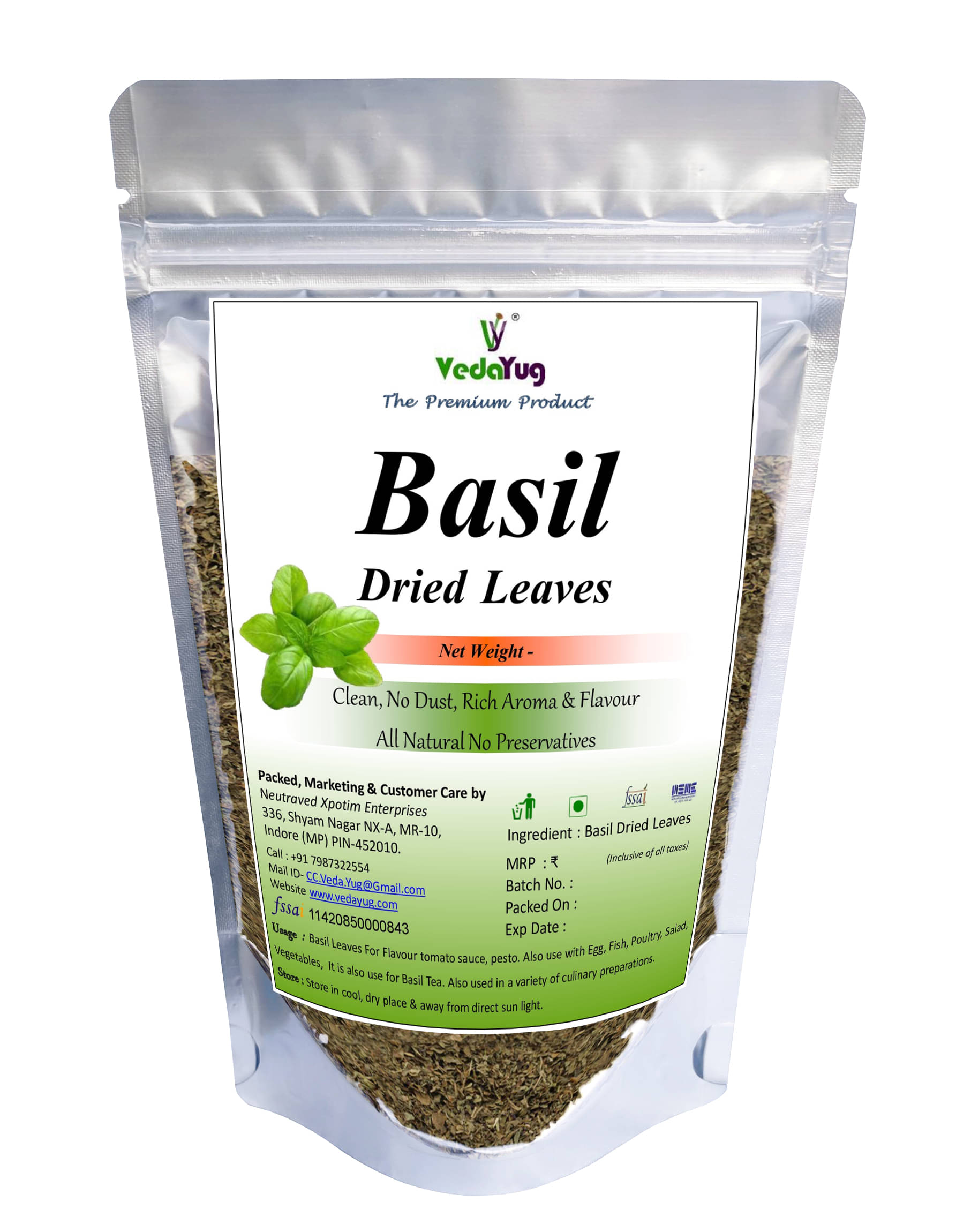 VY VedaYug Basil leaves 280 gm VY VedaYug Basil leaves 280 gm