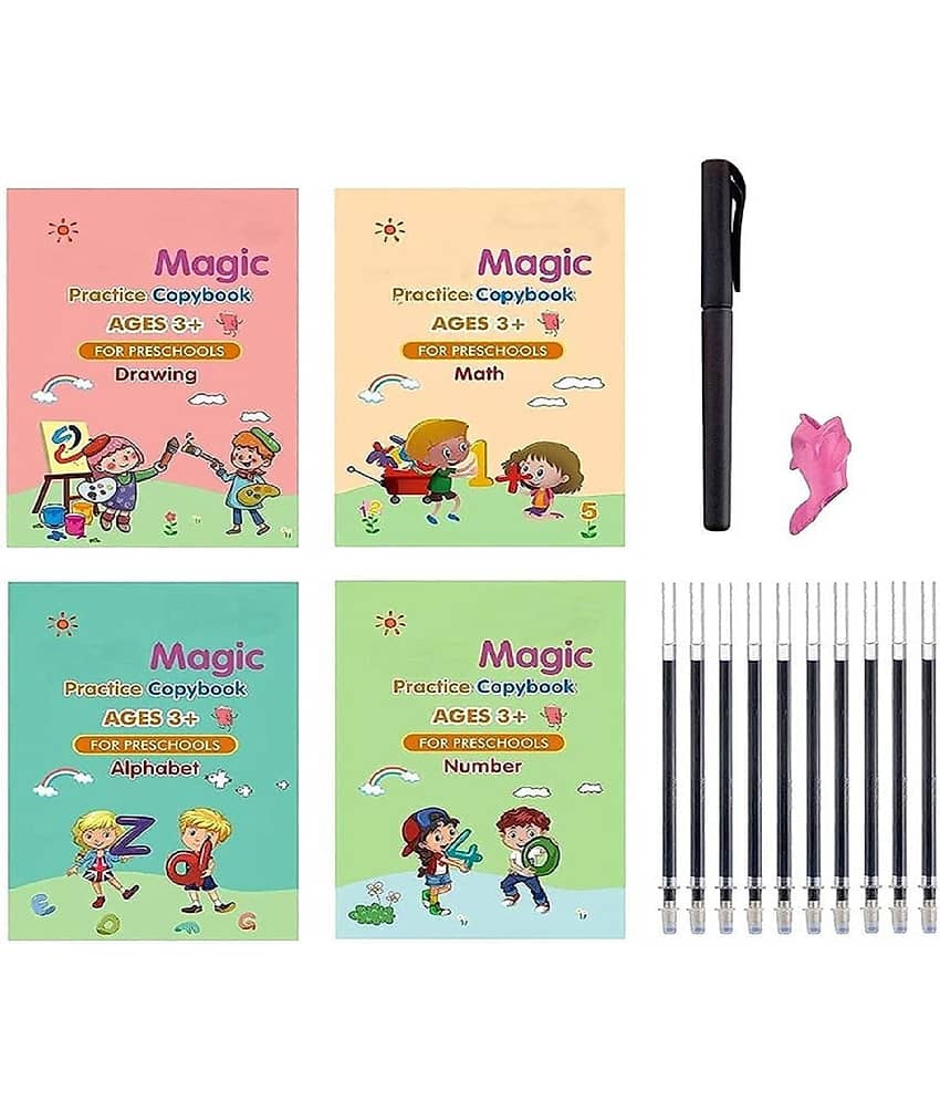 Magic Practice Copybook, (4 Book & 10 REFILL) For Kids - Stationery | Buy online on ZillyBuy