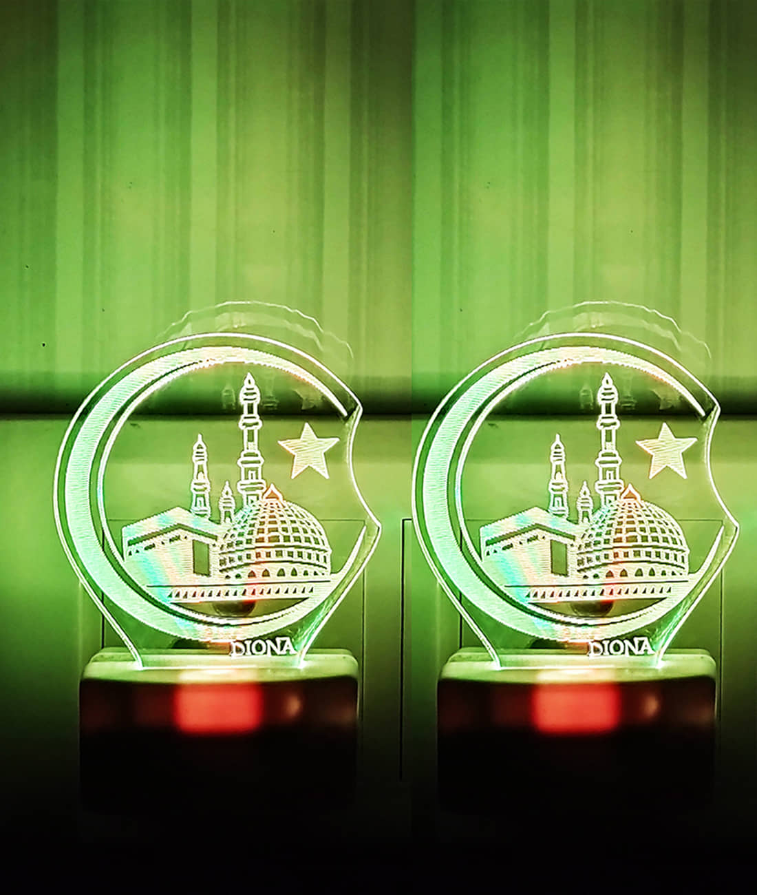 DIONA Night lamp Islam Macca Madina/Mosque Color Changing LED 3D Night Light