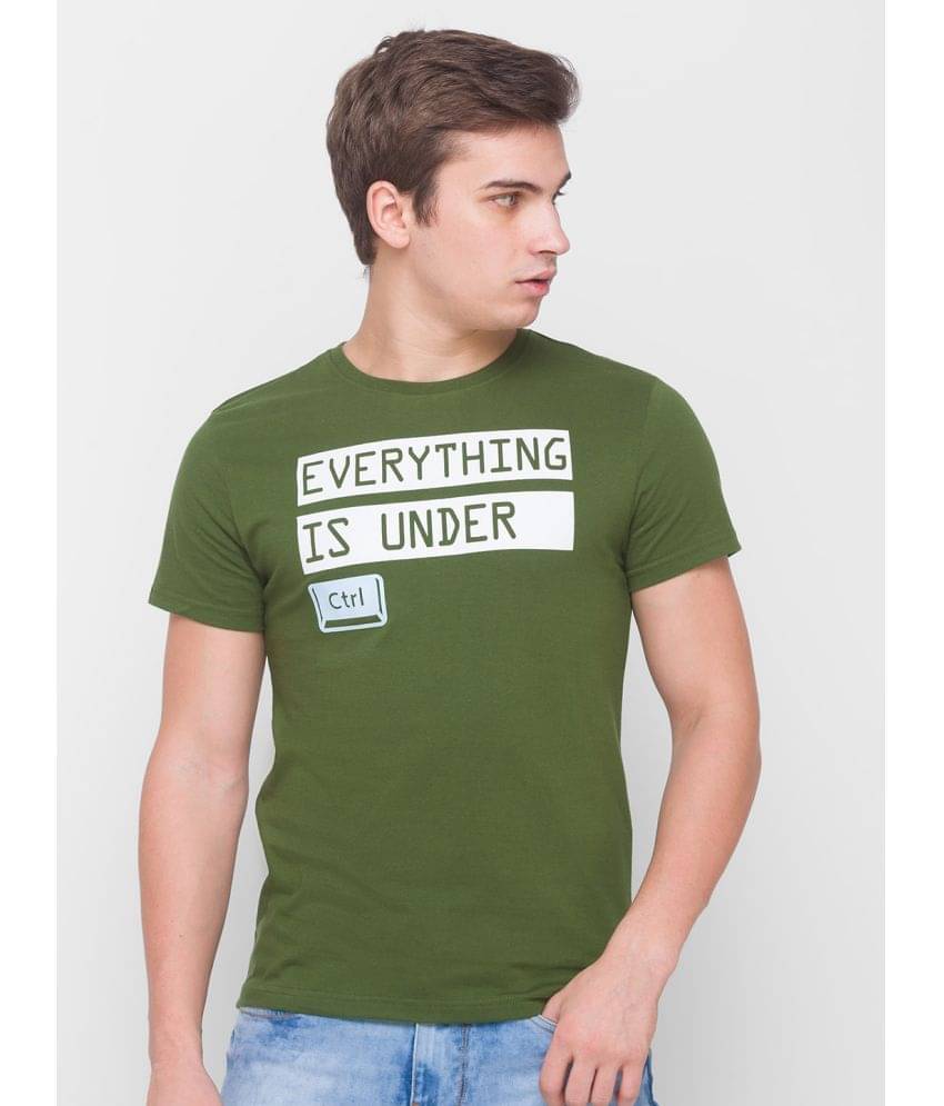     			Globus - Green Cotton Regular Fit Men's T-Shirt ( Pack of 1 )
