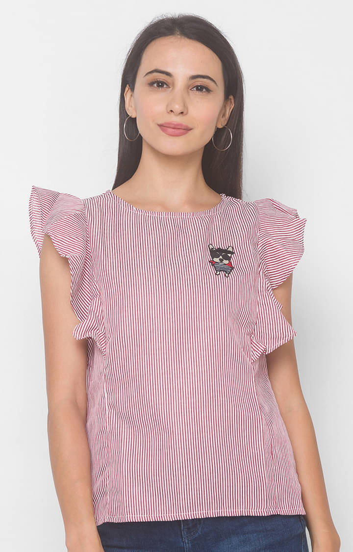     			Globus - Red Polyester Women's Regular Top ( Pack of 1 )
