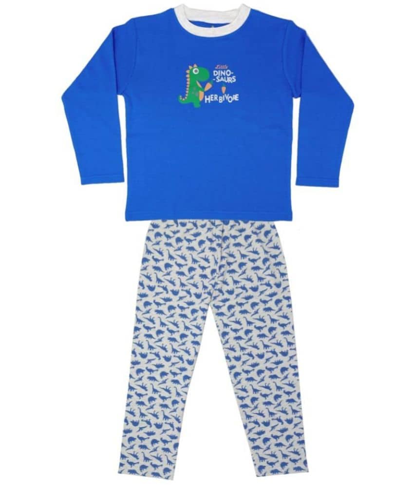 KABOOS Pack of 1 Boys 100% Cotton Nightsuit Set ( Sky Blue ) - Nightwear & Loungewear | Buy online on ZillyBuy