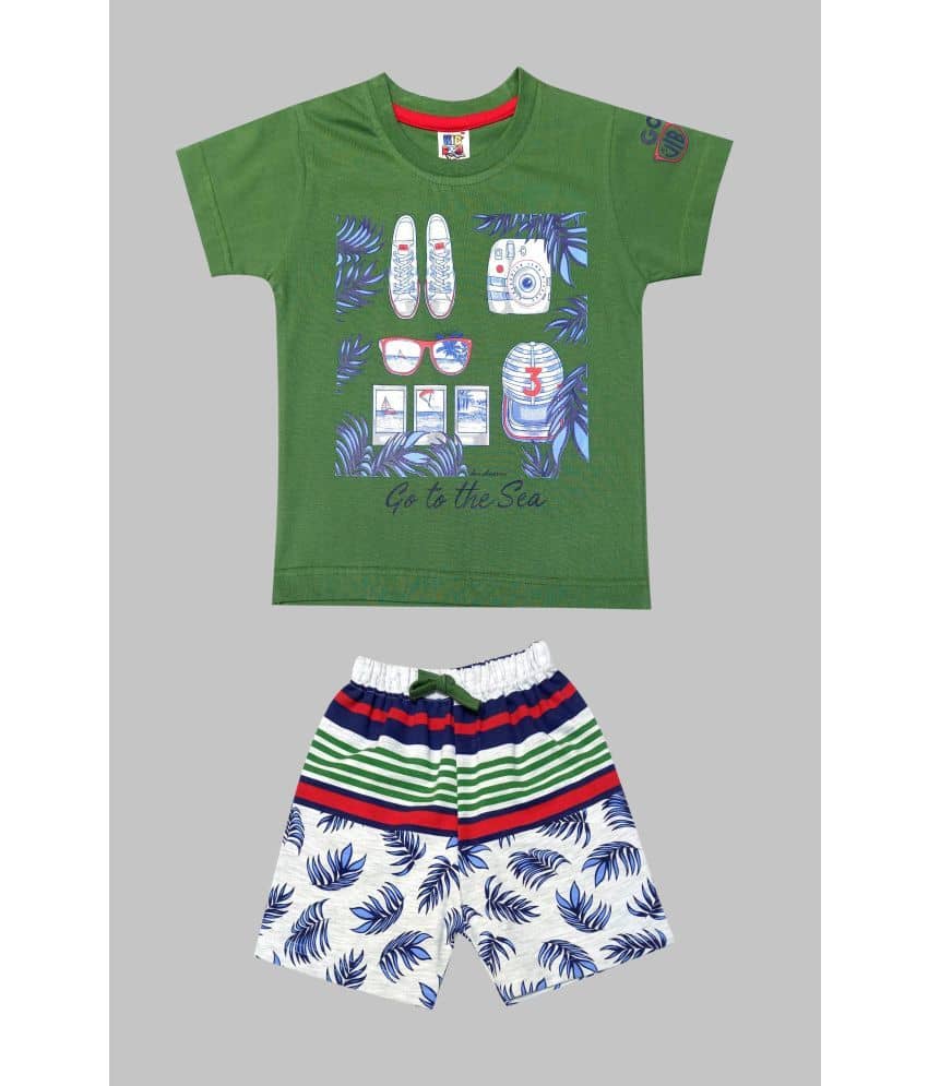 Kideon Pack of 1 Baby Boys 100% Cotton T-Shirt & Shorts ( Red )