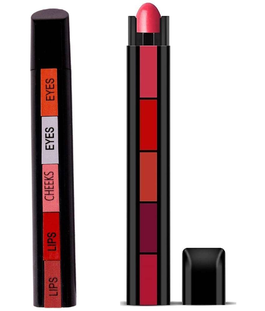 Fab 5 5-in-1 Lipstick 7.5gm| Five Shades In One| Long Lasting, Matte Finish| with 5 Step Multi Combo Eye, Cheek Lips Fab 5 5-in-1 Lipstick 7.5gm| Five Shades In One| Long Lasting, Matte Finish| with 5 Step Multi Combo Eye, Cheek Lips