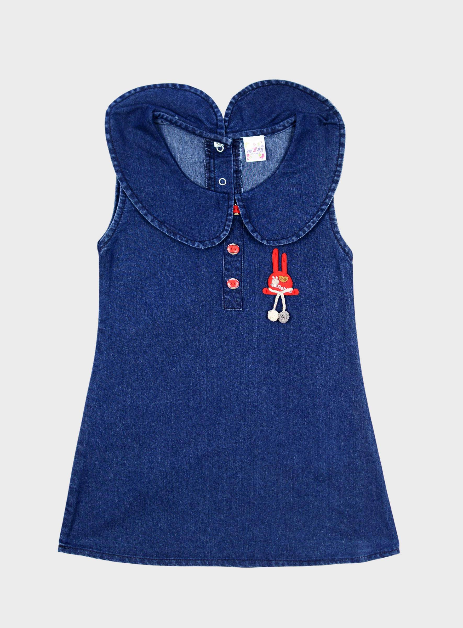     			Me N My CLOSET Pack of 1 Baby Girls 100% Cotton Frock ( Blue )