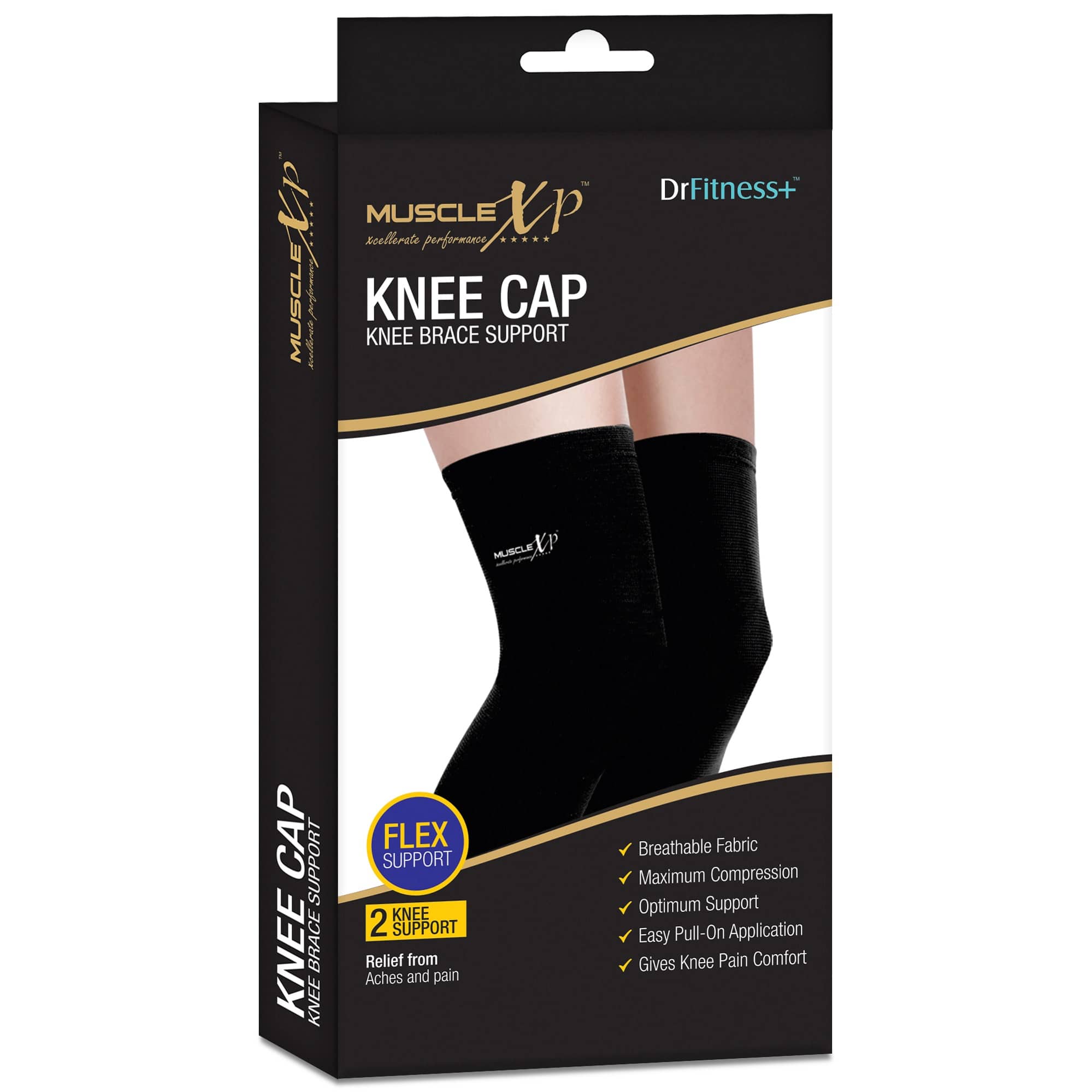 MuscleXP DrFitness+ Knee Cap & Brace Knee Compression Support For Men & Women, Gym, Cycling, Running and  Exercise, Knee Brace Joint Pain Relief  (Large) - Sports and Fitness Equipment | Buy online on ZillyBuy