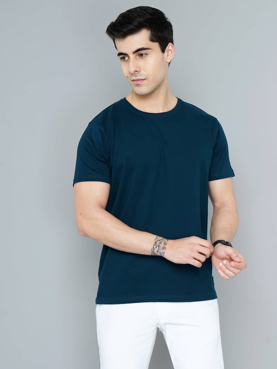 Paul Street Pack of 1 Cotton Slim Fit Men's T-Shirt ( Teal Blue )
