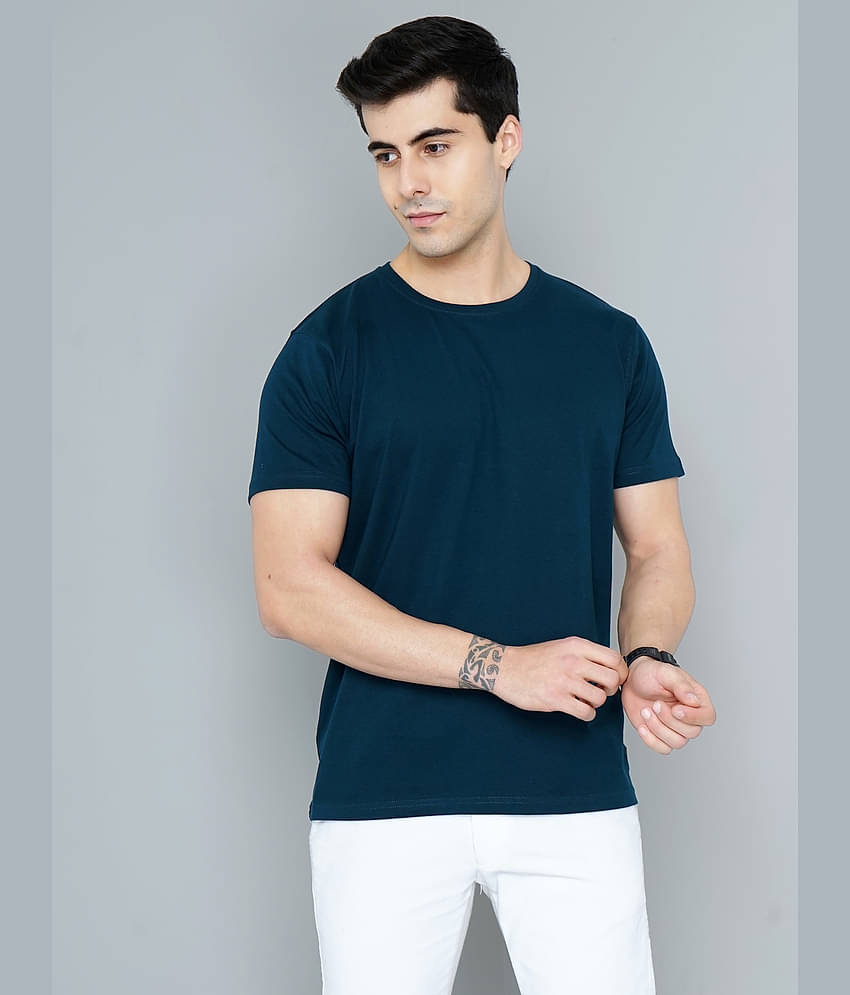 Paul Street Pack of 1 Cotton Slim Fit Men's T-Shirt ( Teal Blue )