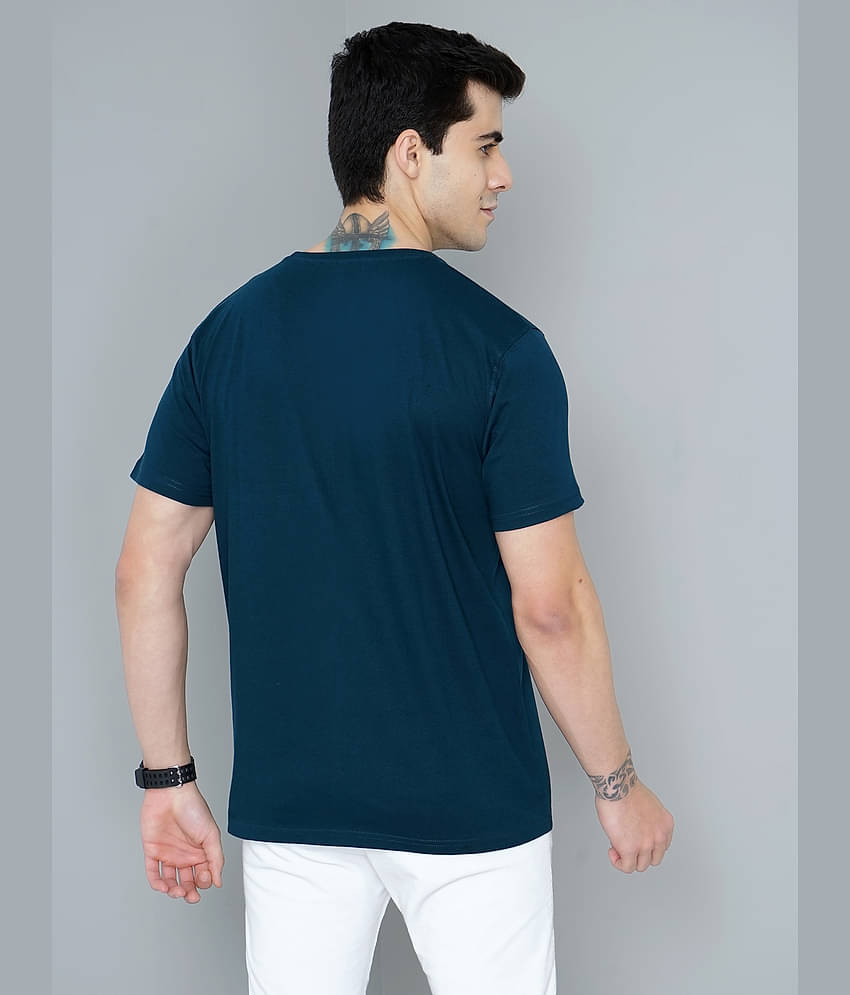 Paul Street Pack of 1 Cotton Slim Fit Men's T-Shirt ( Teal Blue )