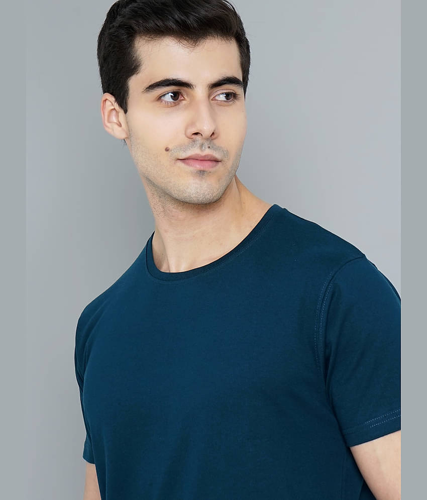 Paul Street Pack of 1 Cotton Slim Fit Men's T-Shirt ( Teal Blue )