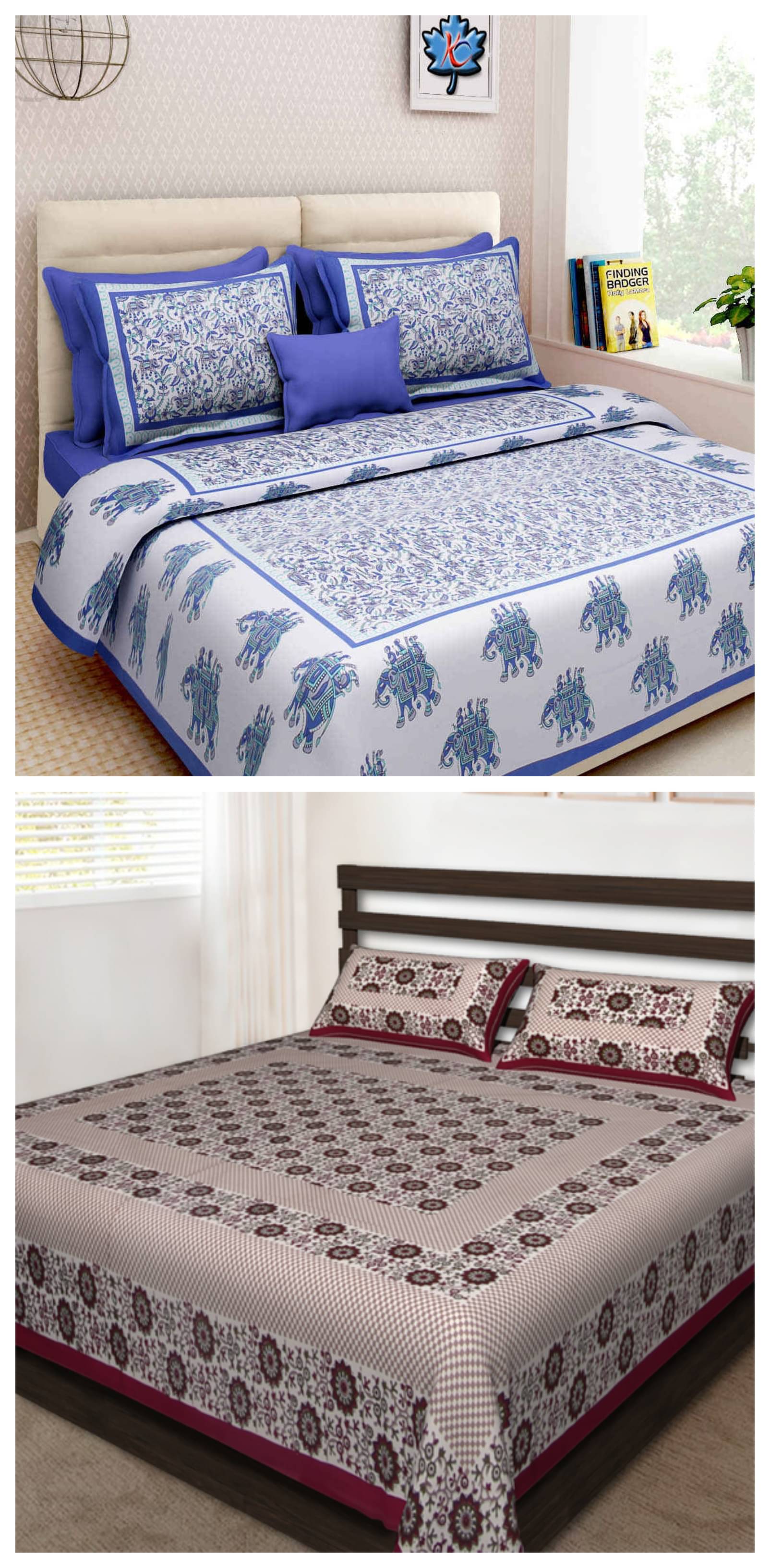 Uniqchoice 100% Cotton Double Bedsheet ( Multicolor ) Uniqchoice 100% Cotton Double Bedsheet ( Multicolor )