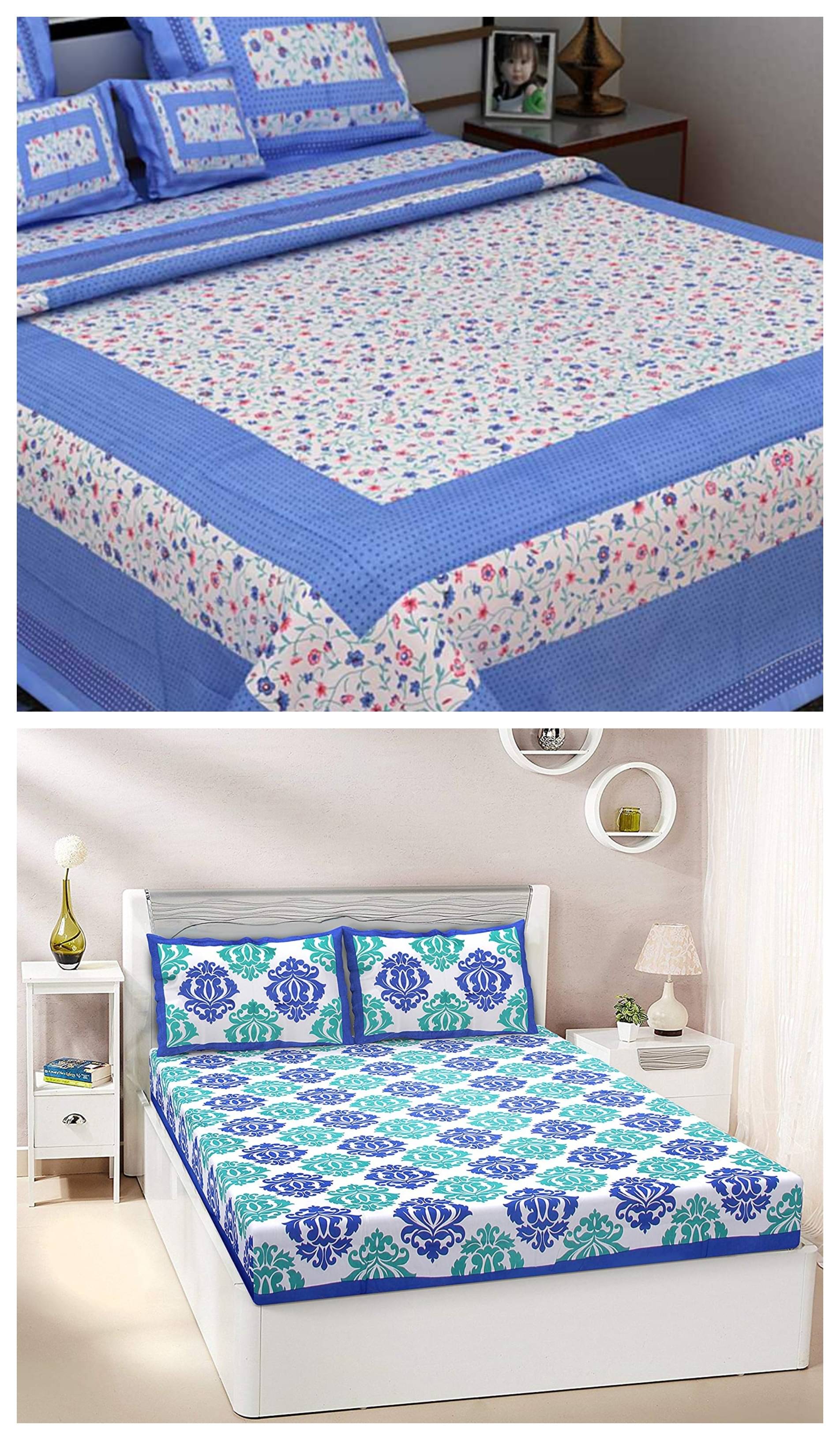 Uniqchoice 100% Cotton Double Bedsheet ( Multicolor ) Uniqchoice 100% Cotton Double Bedsheet ( Multicolor )