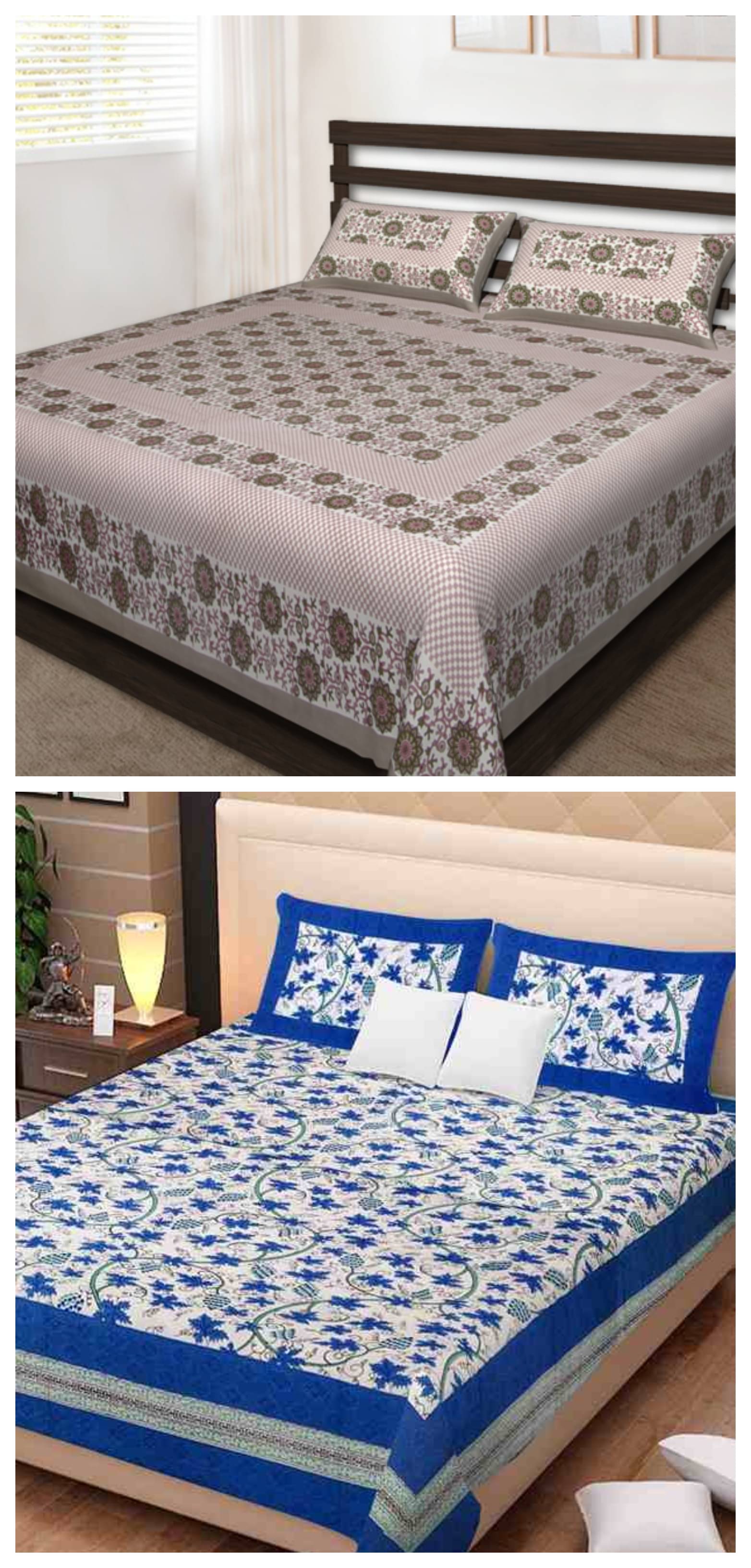     			Uniqchoice 100% Cotton Double Bedsheet ( Multicolor )