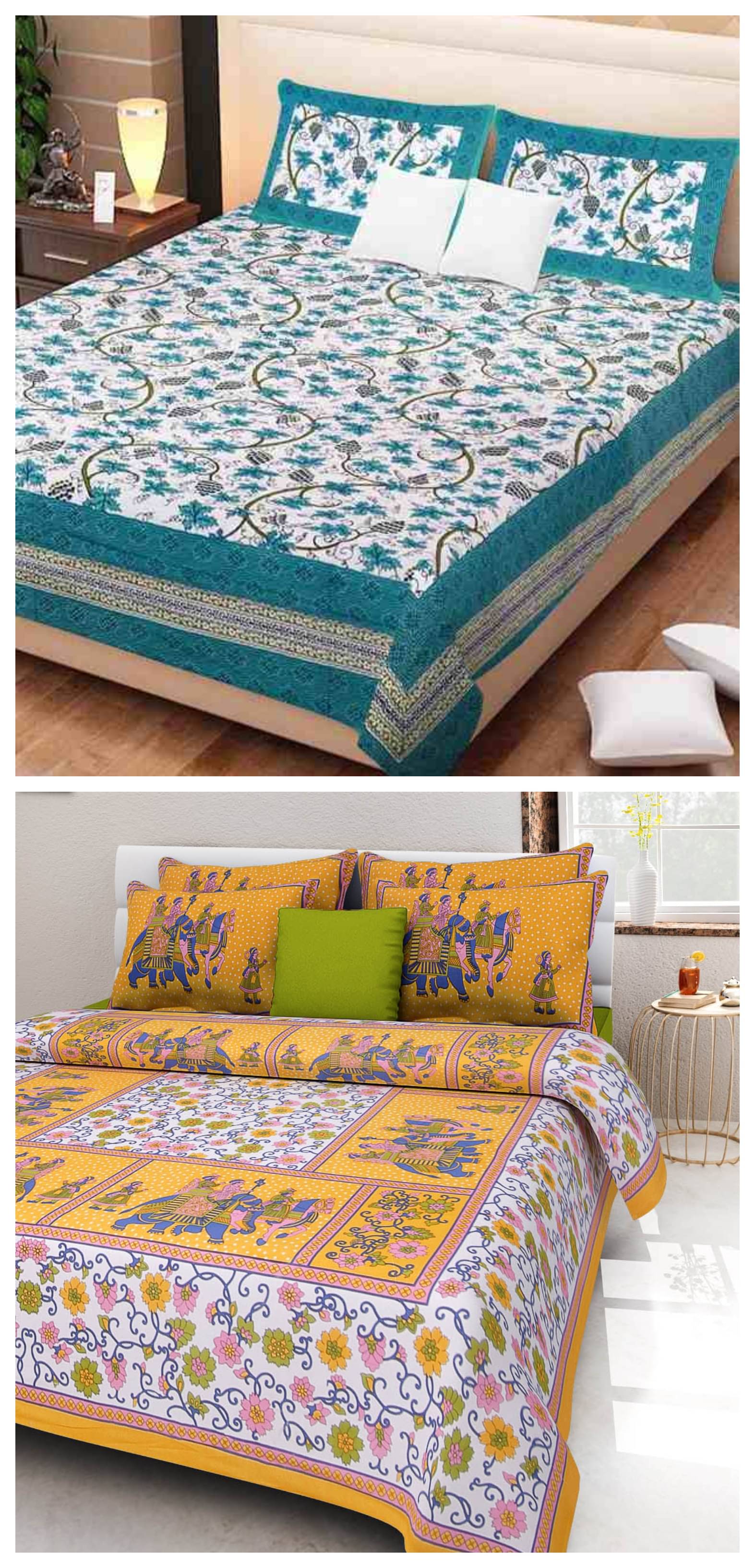 Uniqchoice 100% Cotton Double Bedsheet ( Multicolor )     			Uniqchoice 100% Cotton Double Bedsheet ( Multicolor )