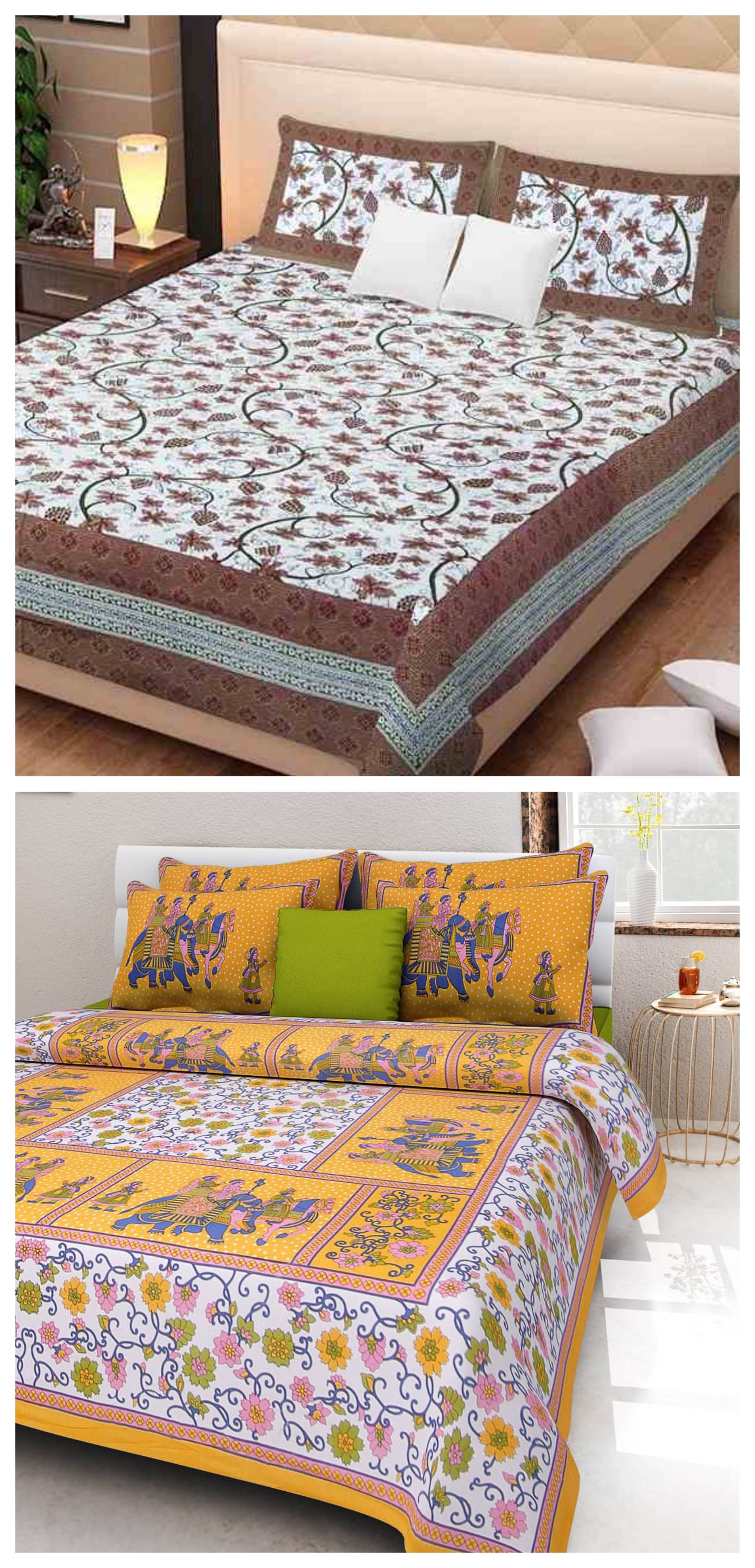 Uniqchoice 100% Cotton Double Bedsheet ( Multicolor ) Uniqchoice 100% Cotton Double Bedsheet ( Multicolor )