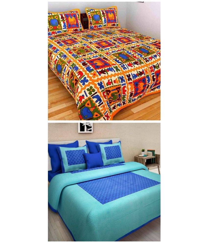 Uniqchoice 100% Cotton Double Bedsheet ( Multicolor ) Uniqchoice 100% Cotton Double Bedsheet ( Multicolor )