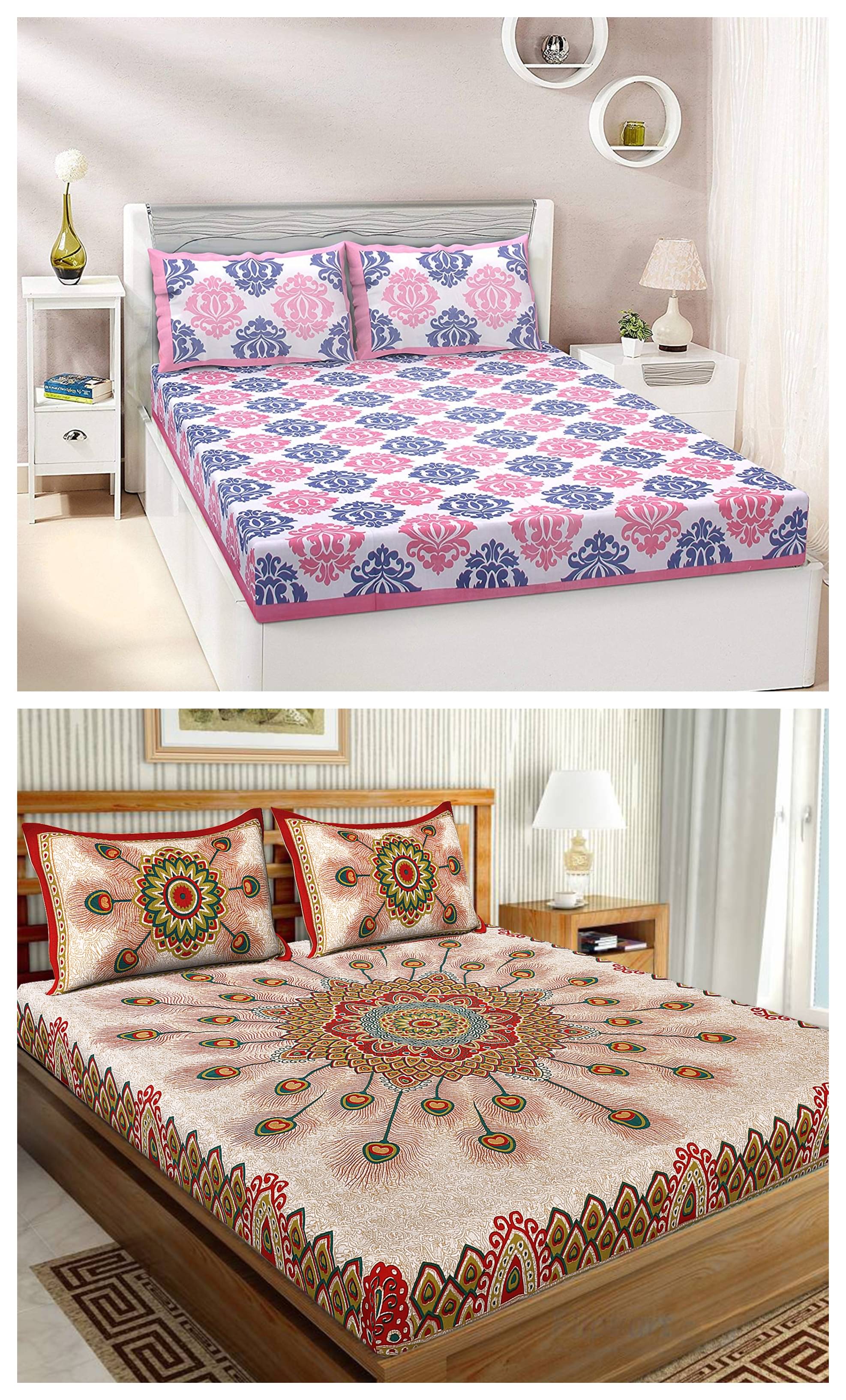 Uniqchoice 100% Cotton Double Bedsheet ( Multicolor ) Uniqchoice 100% Cotton Double Bedsheet ( Multicolor )