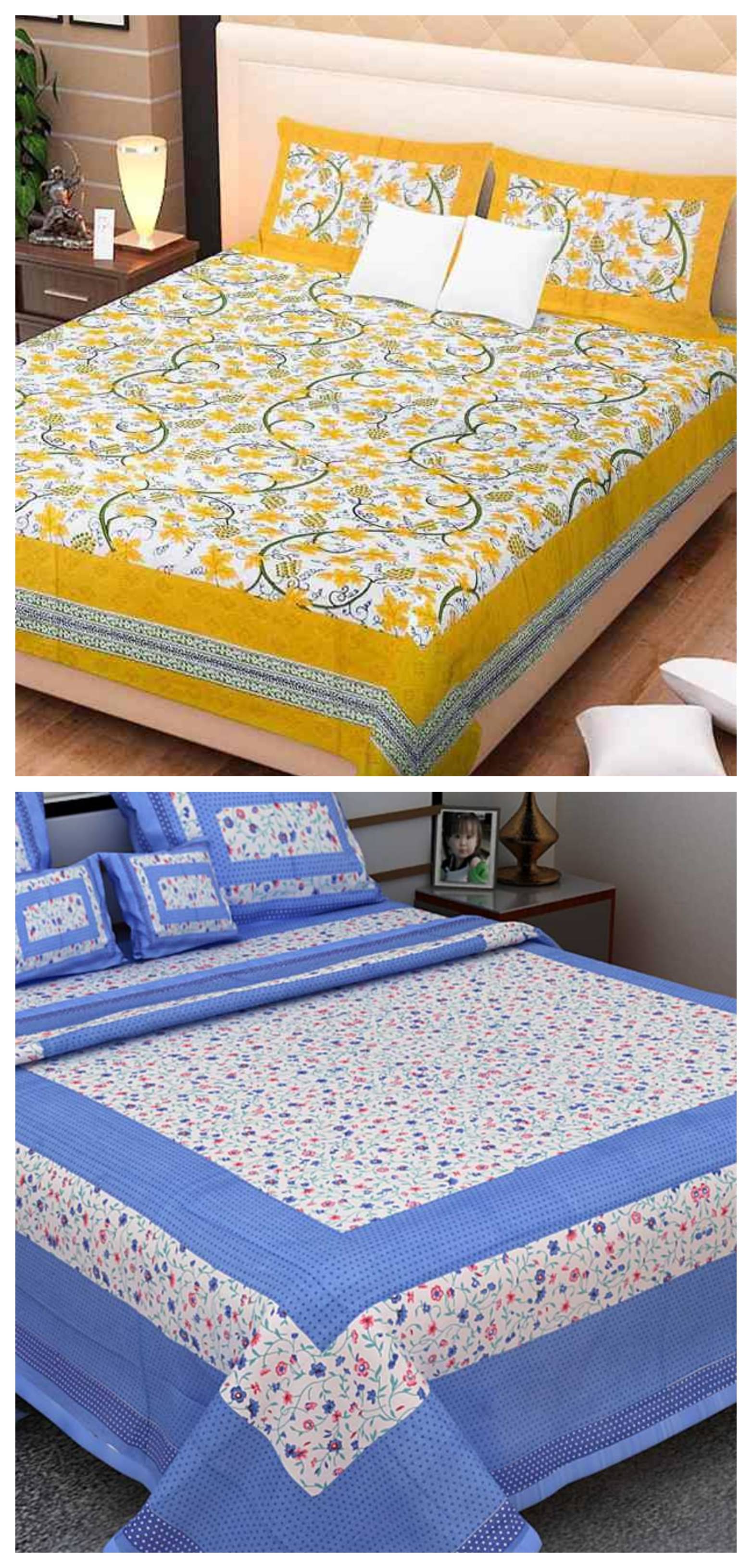 Uniqchoice 100% Cotton Double Bedsheet ( Multicolor )     			Uniqchoice 100% Cotton Double Bedsheet ( Multicolor )