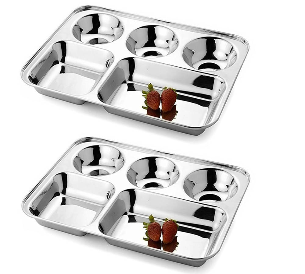     			bartan hub 2 Pcs Stainless Steel Steel Full Plate