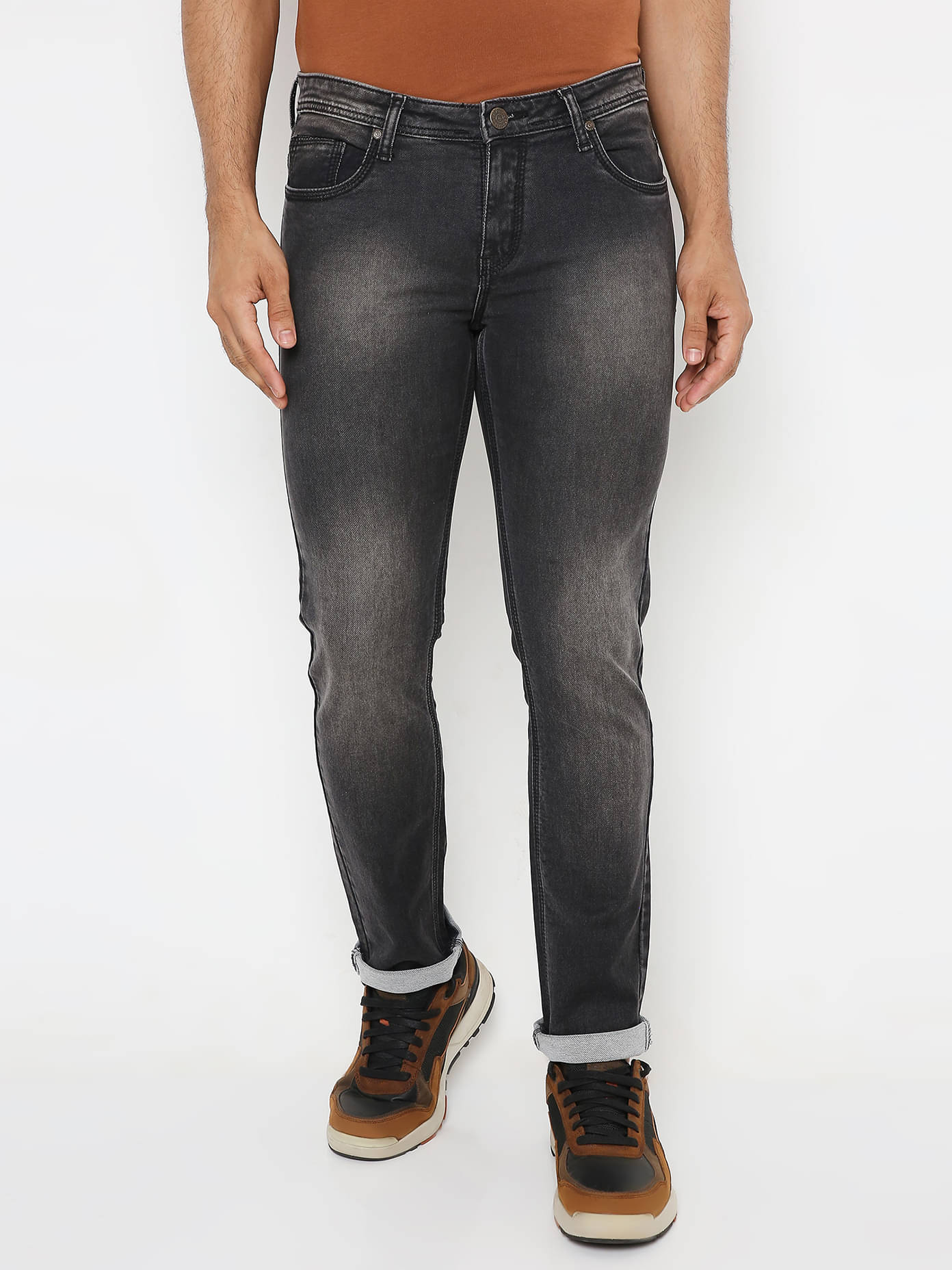     			HJ HASASI - Grey 100% Cotton Regular Fit Men's Jeans ( Pack of 1 )