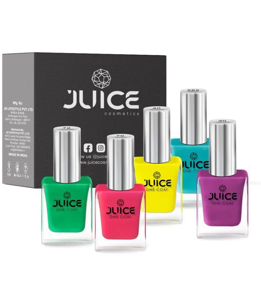     			Juice - Multicolor Glossy Nail Polish ( Pack of 5 )