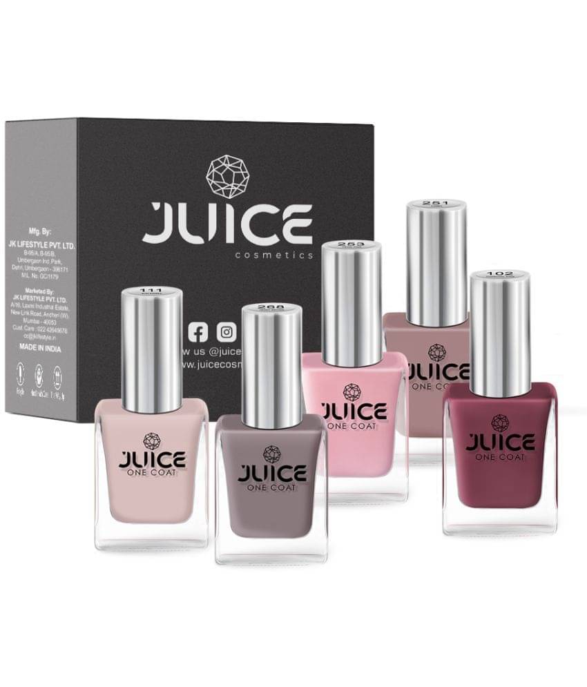     			Juice - Nude Glossy Nail Polish ( Pack of 5 )