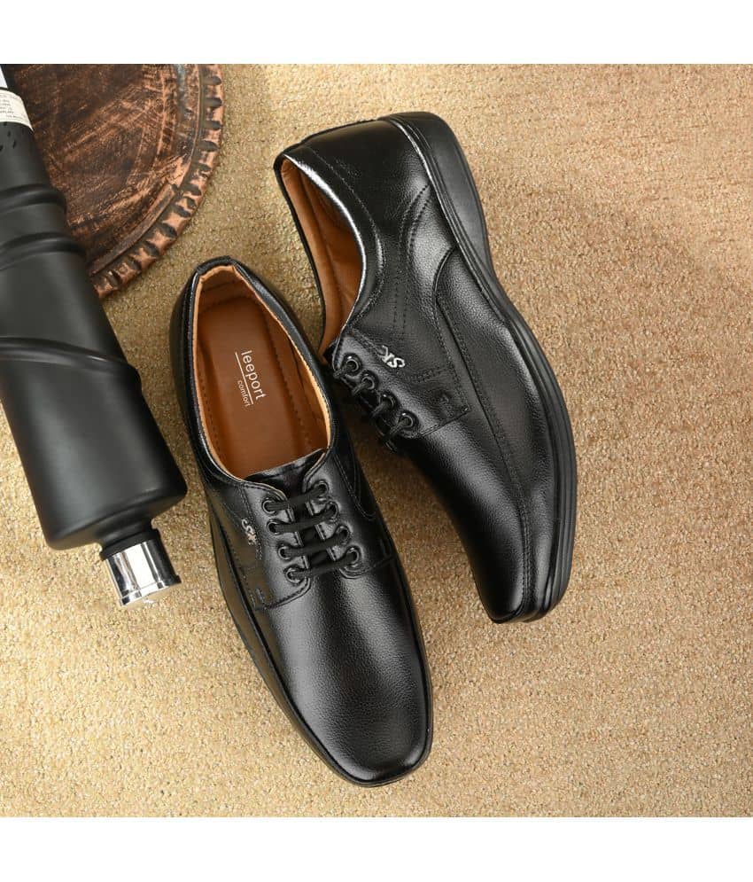 Leeport Black Men's Derby Formal Shoes - Formal Shoes | Buy online on ZillyBuy
