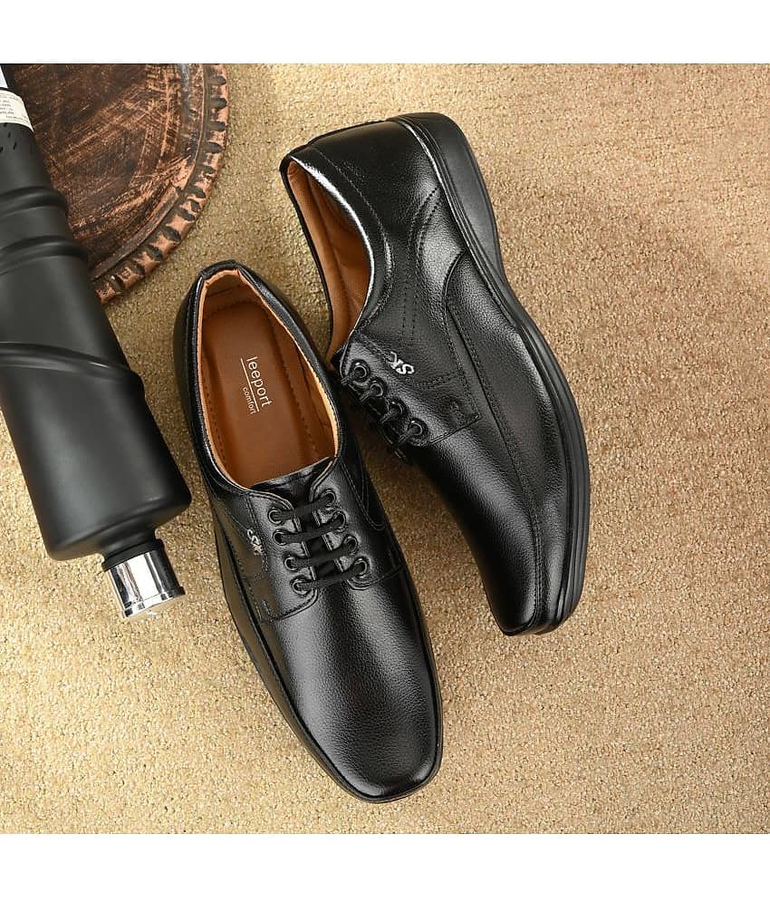 Leeport Black Men's Derby Formal Shoes - Formal Shoes | Buy online on ZillyBuy