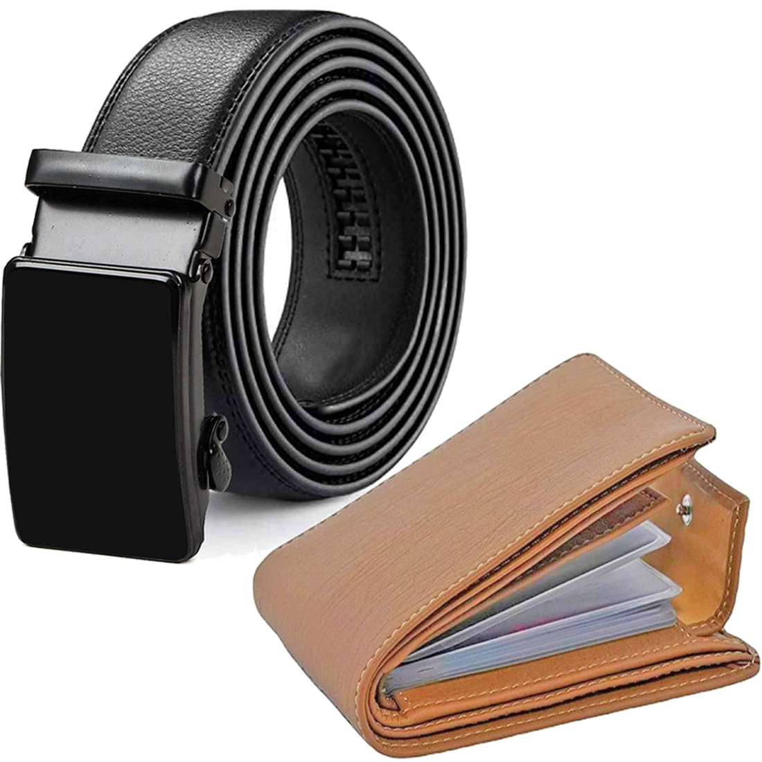 Loopa - PU Men's Belts Wallets Set ( Pack of 2 )     			Loopa - PU Men's Belts Wallets Set ( Pack of 2 )