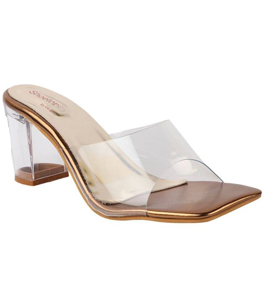     			Shoetopia - Brown Women's Slip On Heels