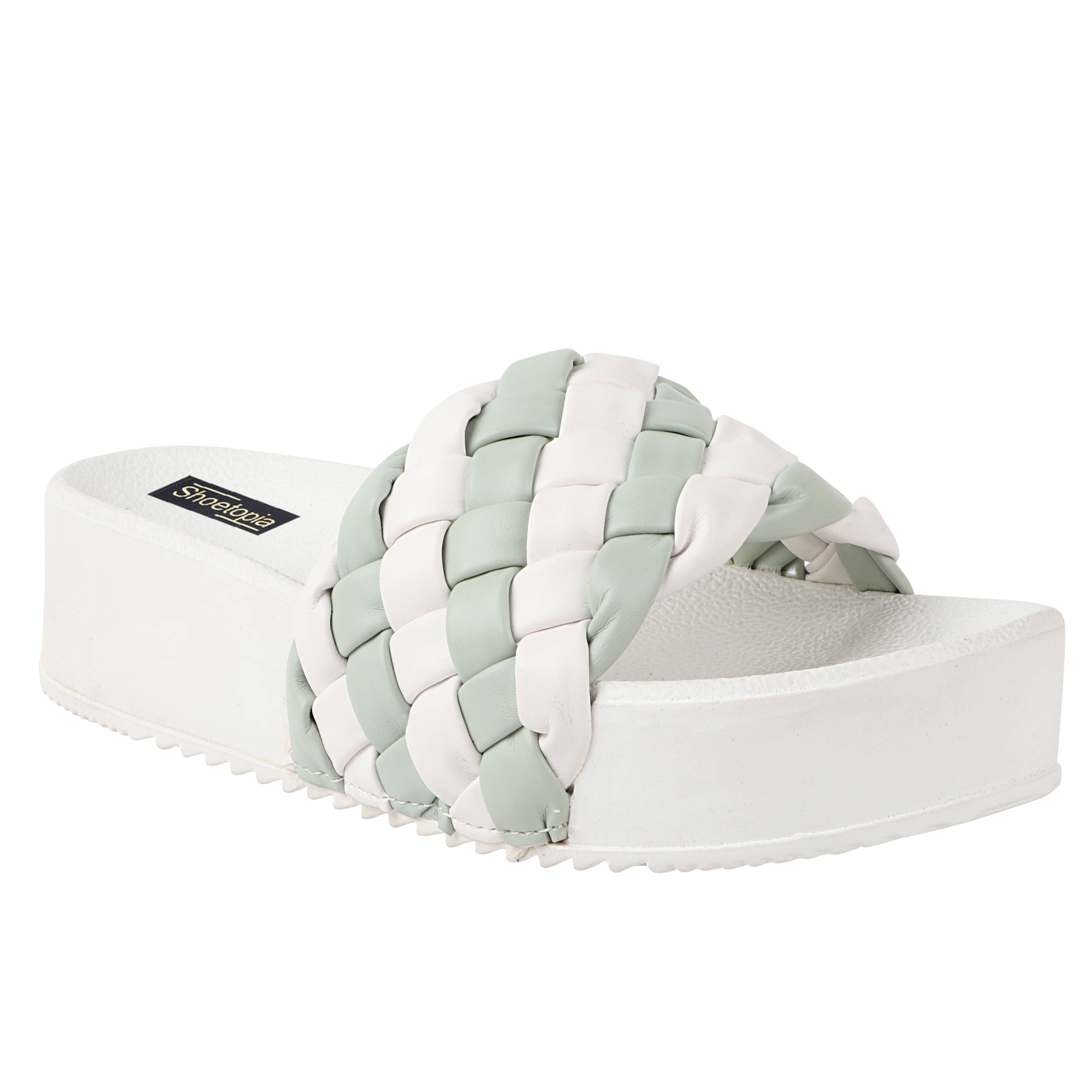     			Shoetopia - Green Women's Slip On Heels