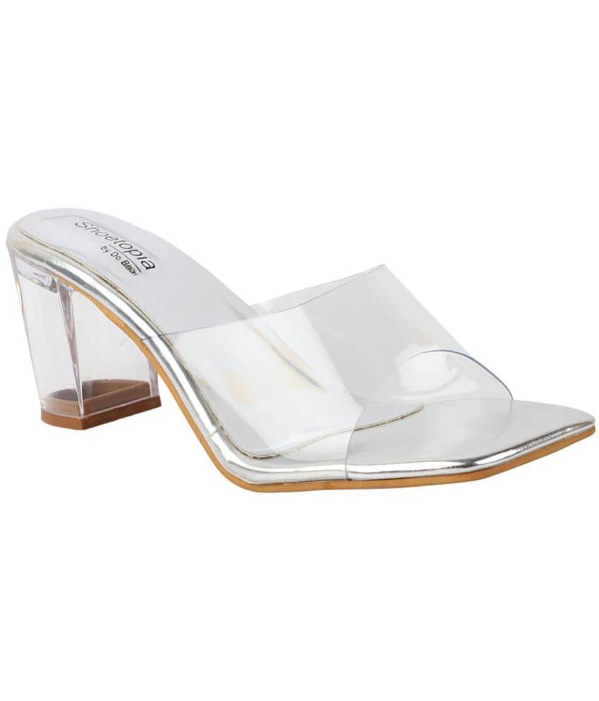 Shoetopia - Silver Women's Slip On Heels - Heels | Buy online on ZillyBuy