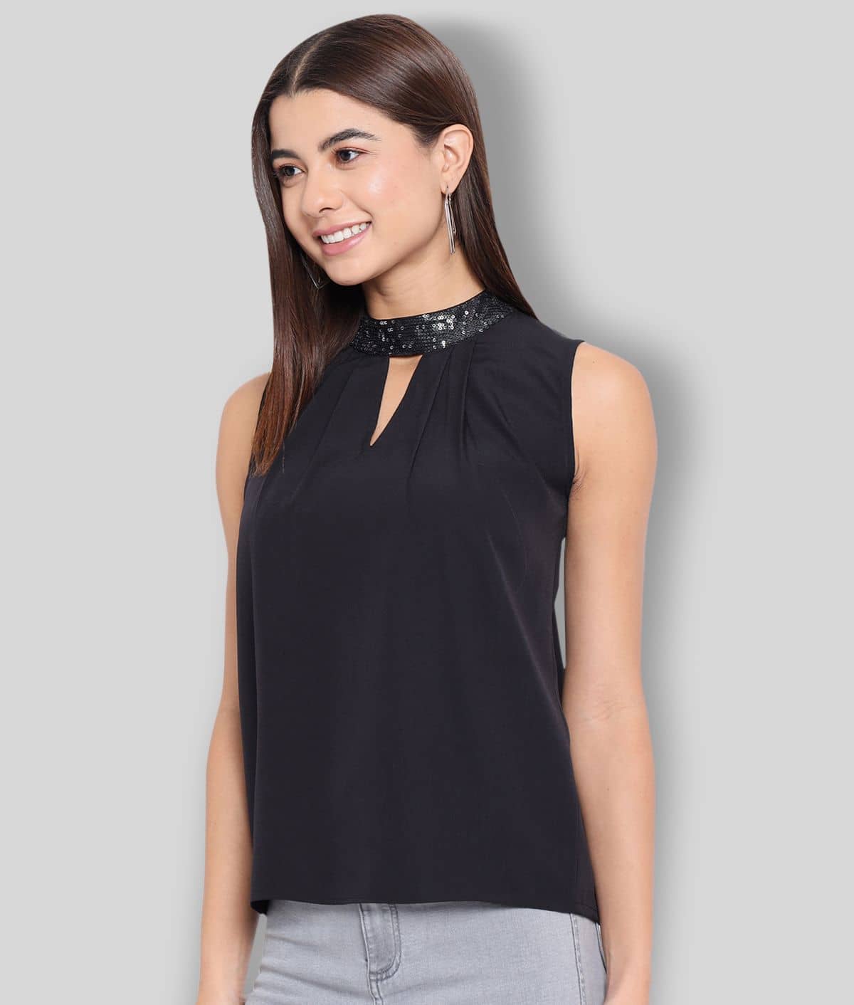 ALL WAYS YOU Women's Polyester Regular Top ( Black )
