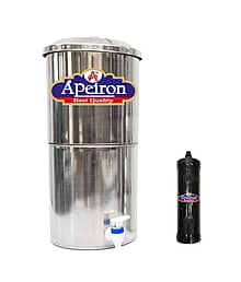 APEIRON STAINLESS STEEL WATER FILTER 1 CARBON CANDLE 16 Ltr Gravity Water Purifier