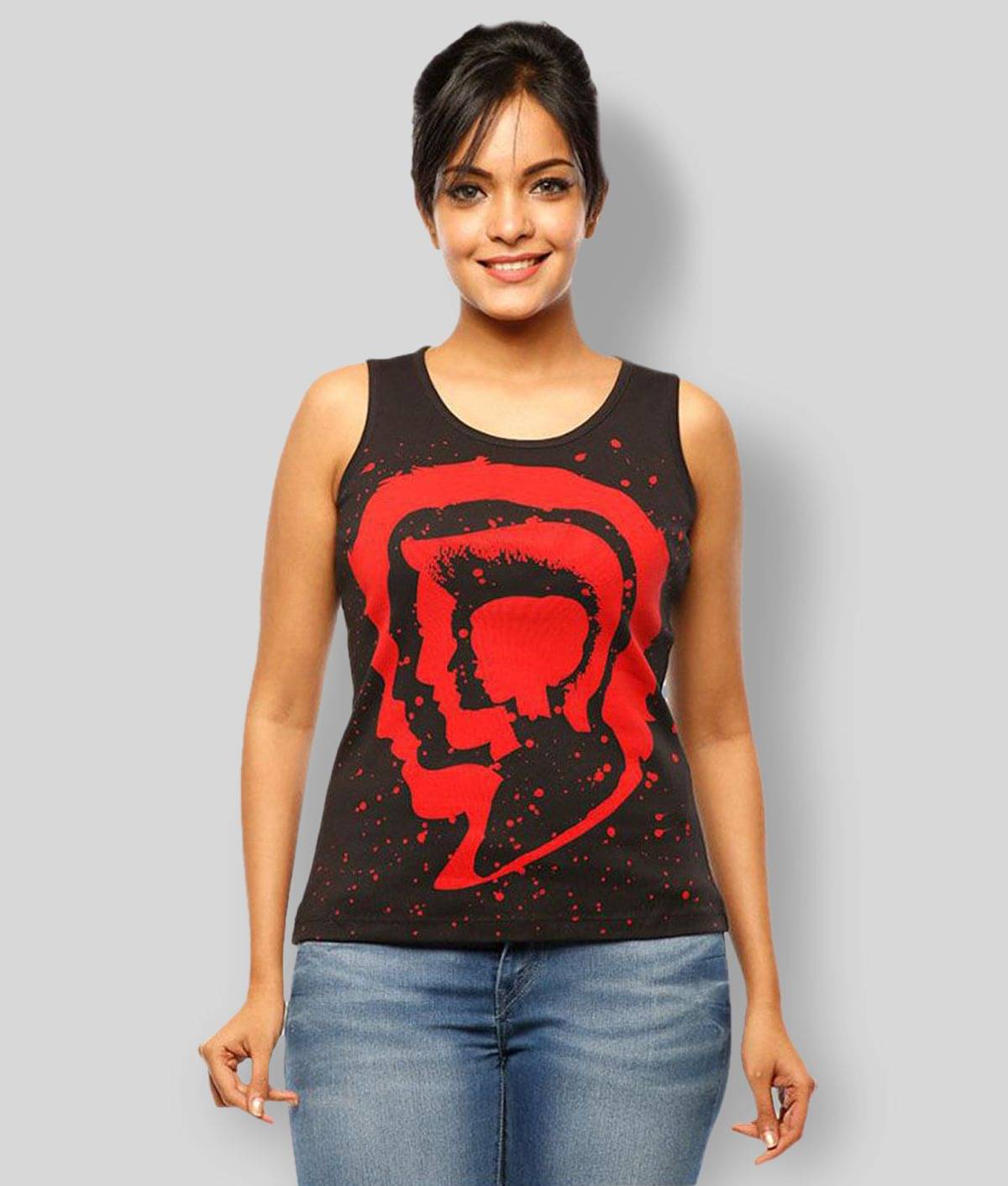 Huetrap Women's Cotton Tank Top ( Black ) Huetrap Women's Cotton Tank Top ( Black )