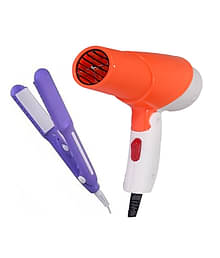 Lenon - LE- 1280 1000W Hair Dryer Orange & 8006 Hair Straightener Combo