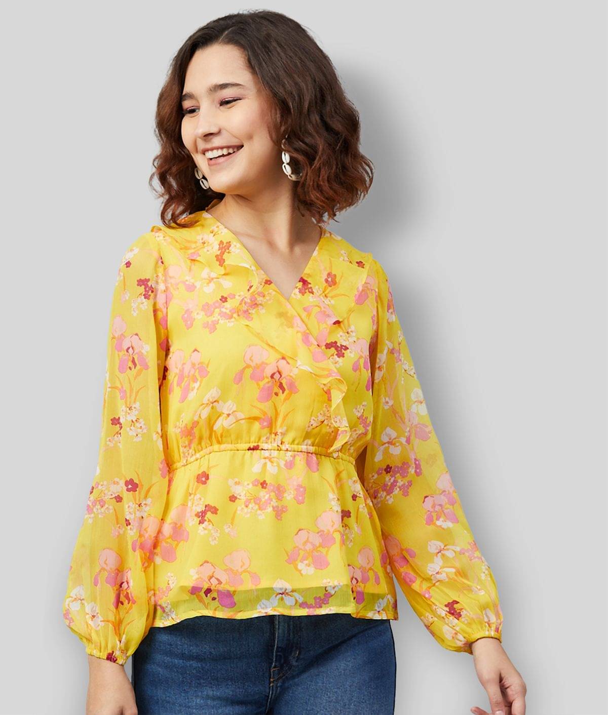 Rare Women's Chiffon Empire Top ( Yellow ) Rare Women's Chiffon Empire Top ( Yellow )