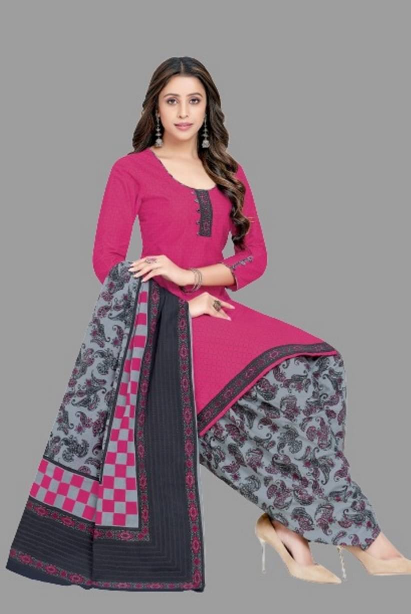 SIMMU - Pink Printed Unstitched Dress Material ( Pack of 1 ) SIMMU - Pink Printed Unstitched Dress Material ( Pack of 1 )