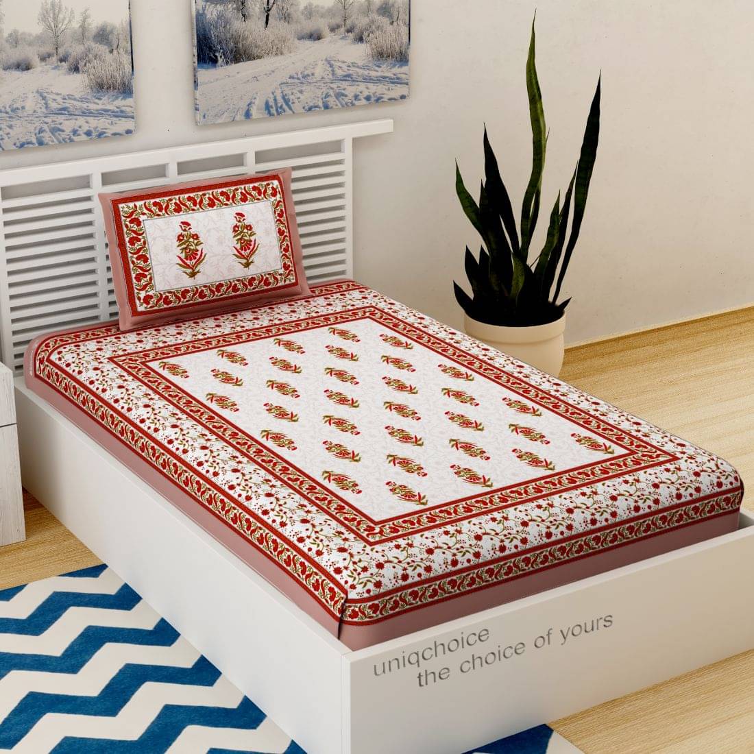 Uniqchoice 100% Cotton Single Bedsheet ( Brown )     			Uniqchoice 100% Cotton Single Bedsheet ( Brown )