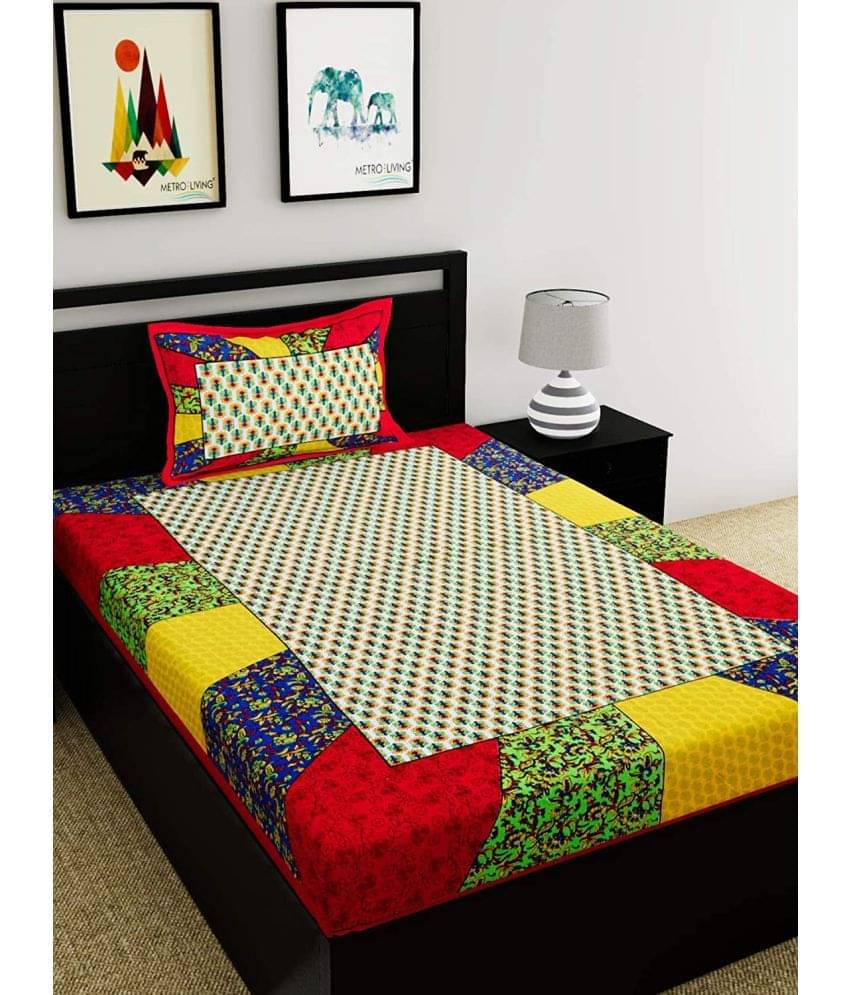     			Uniqchoice 100% Cotton Single Bedsheet ( Multicolor )