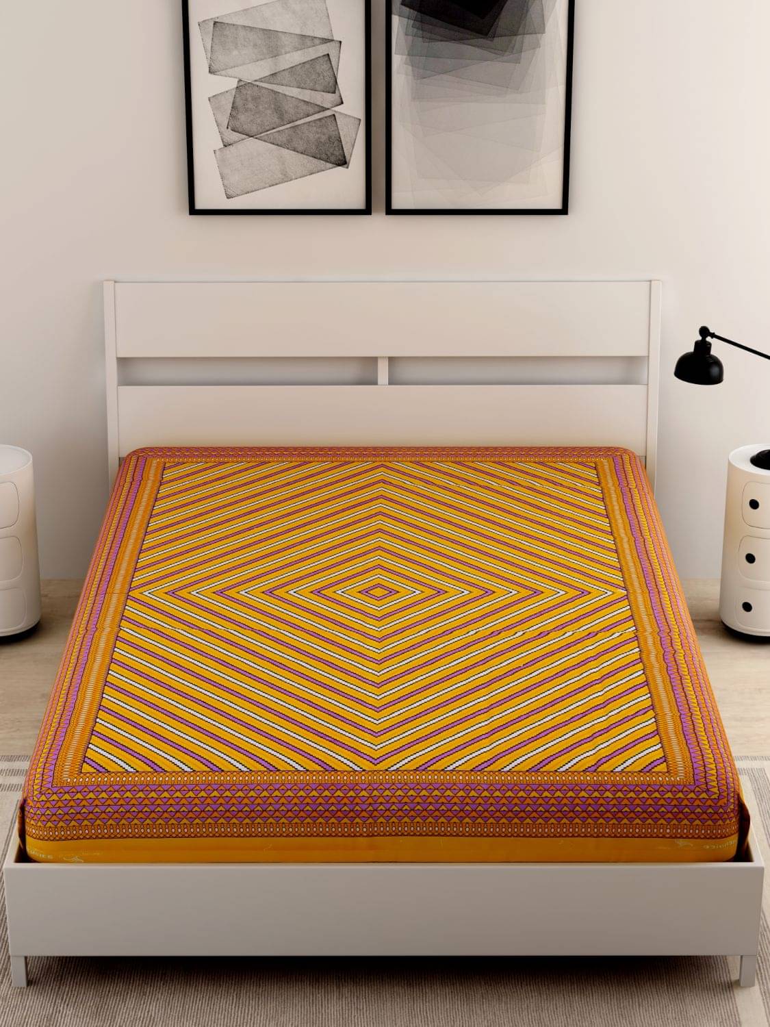     			Uniqchoice 100% Cotton Single Bedsheet ( Yellow )